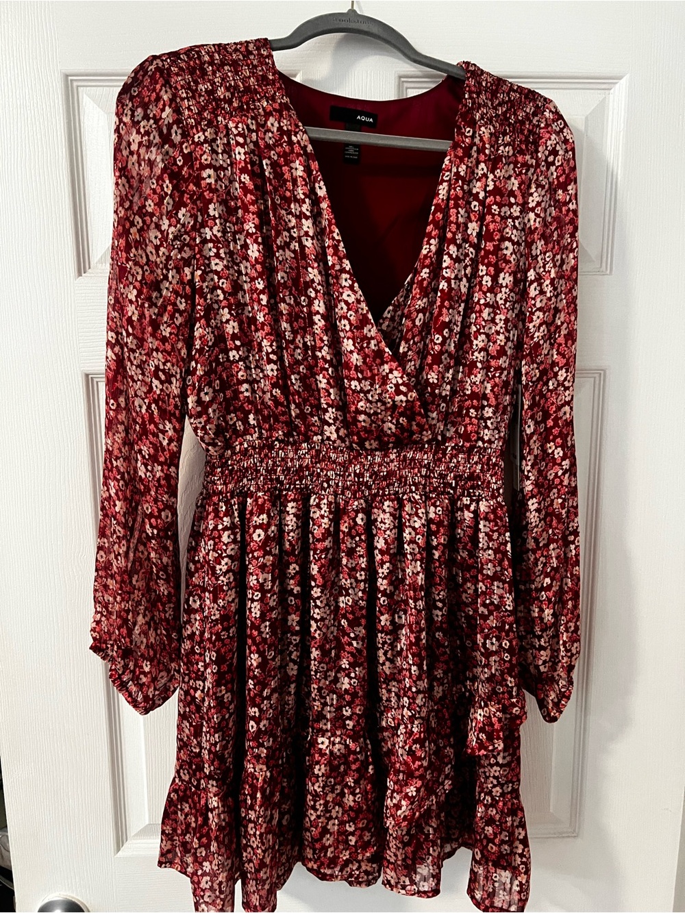 AQUA Long-Sleeve Mini Dress